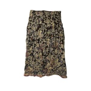 Free People Paisley Lined Midi Skirt Women’s Size 7